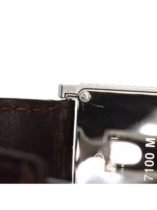 Gucci Square Face Watch SS Leather